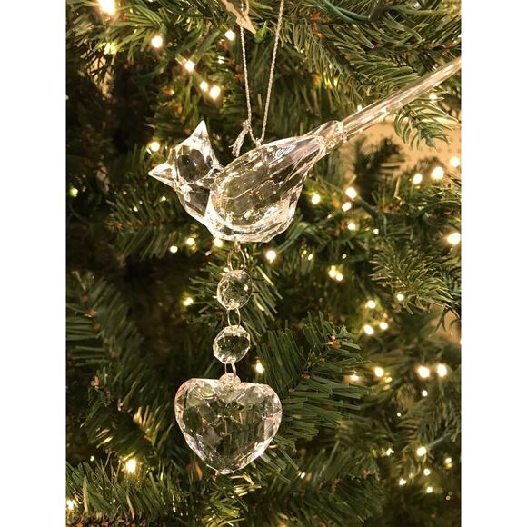 Cardinal Ornament Crystal Clear Sparkling Sun Light Catcher Christmas Bird - Picture 4 of 5